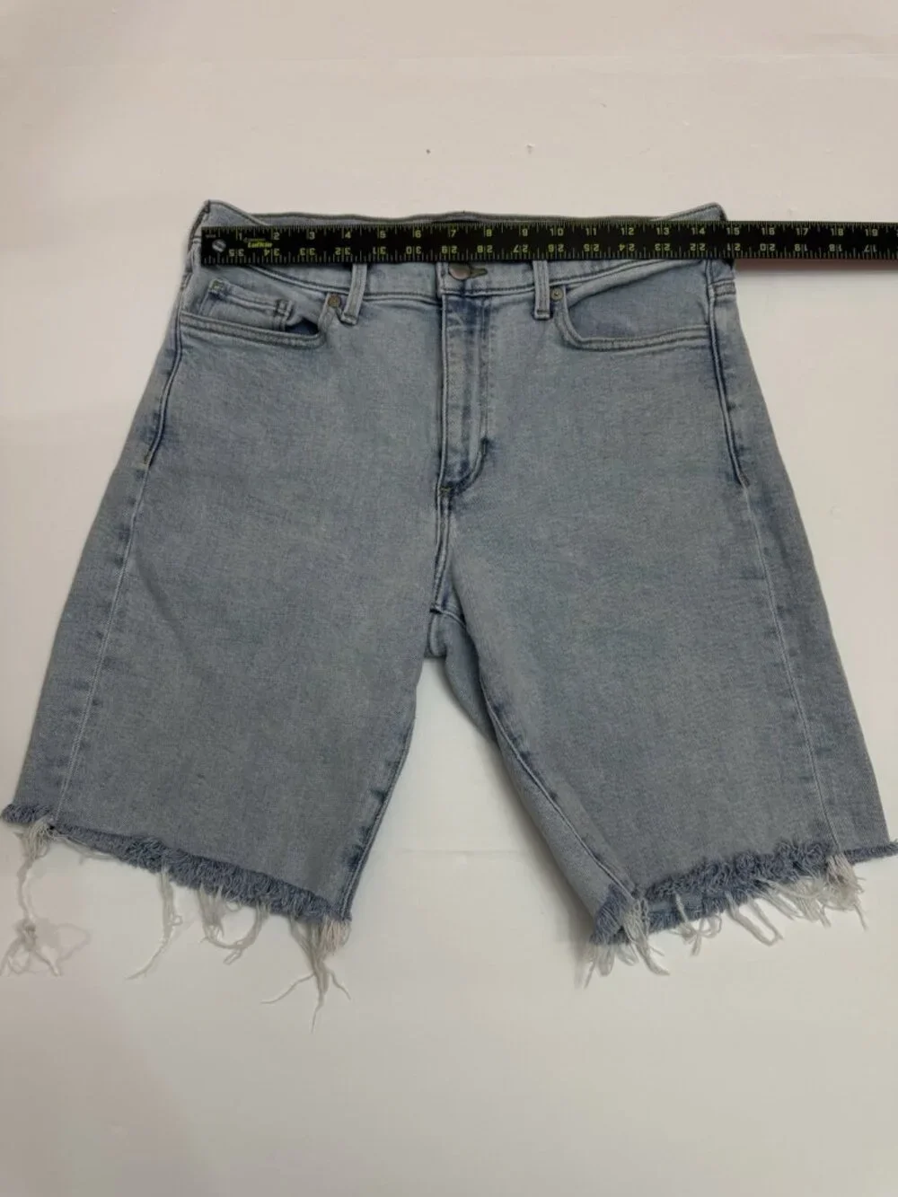 Banana Republic Denim Shorts Women 29 Mid Rise Straight Raw Hem Light Wash